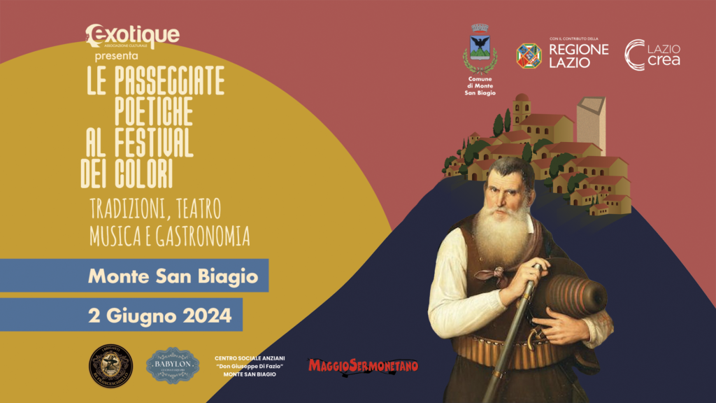 Le Passeggiate Poetiche al Festival dei Colori Tradizioni, teatro, musica e gastronomia – Monte San Biagio 2 giugno 2024