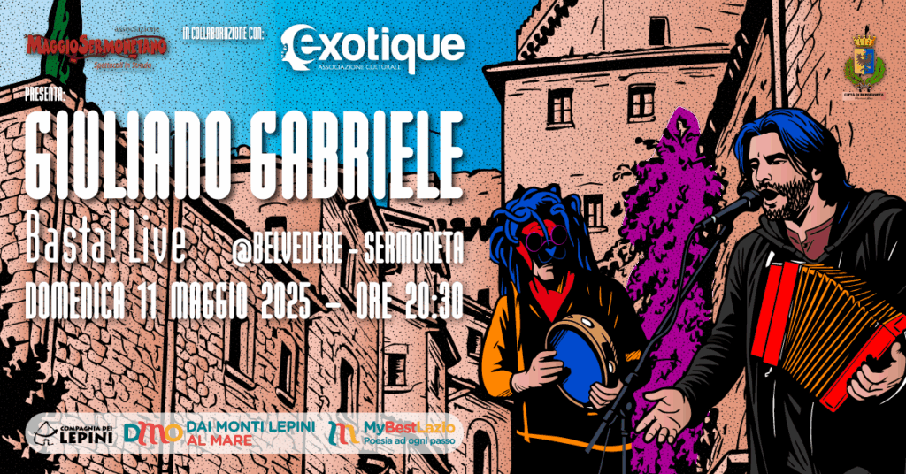 Giuliano Gabriele in concerto al Maggio Sermonetano domenica 11 maggio 2025 – Spettacoli in Strada XXX edizione 2025
