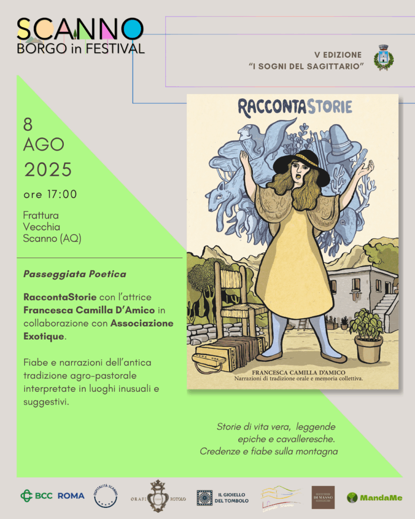 Le Passeggiate Poetiche a Scanno Borgo in Festival con Francesca Camilla D’Amico in “RaccontaStorie” – venerdì 8 agosto 2025