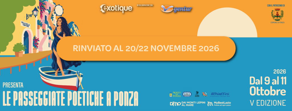 Le Passeggiate Poetiche a Ponza dal 9 al 11 ottobre 2026 – RINVIATE CAUSA MALTEMPO AL 20-22 NOVEMBRE 2026
